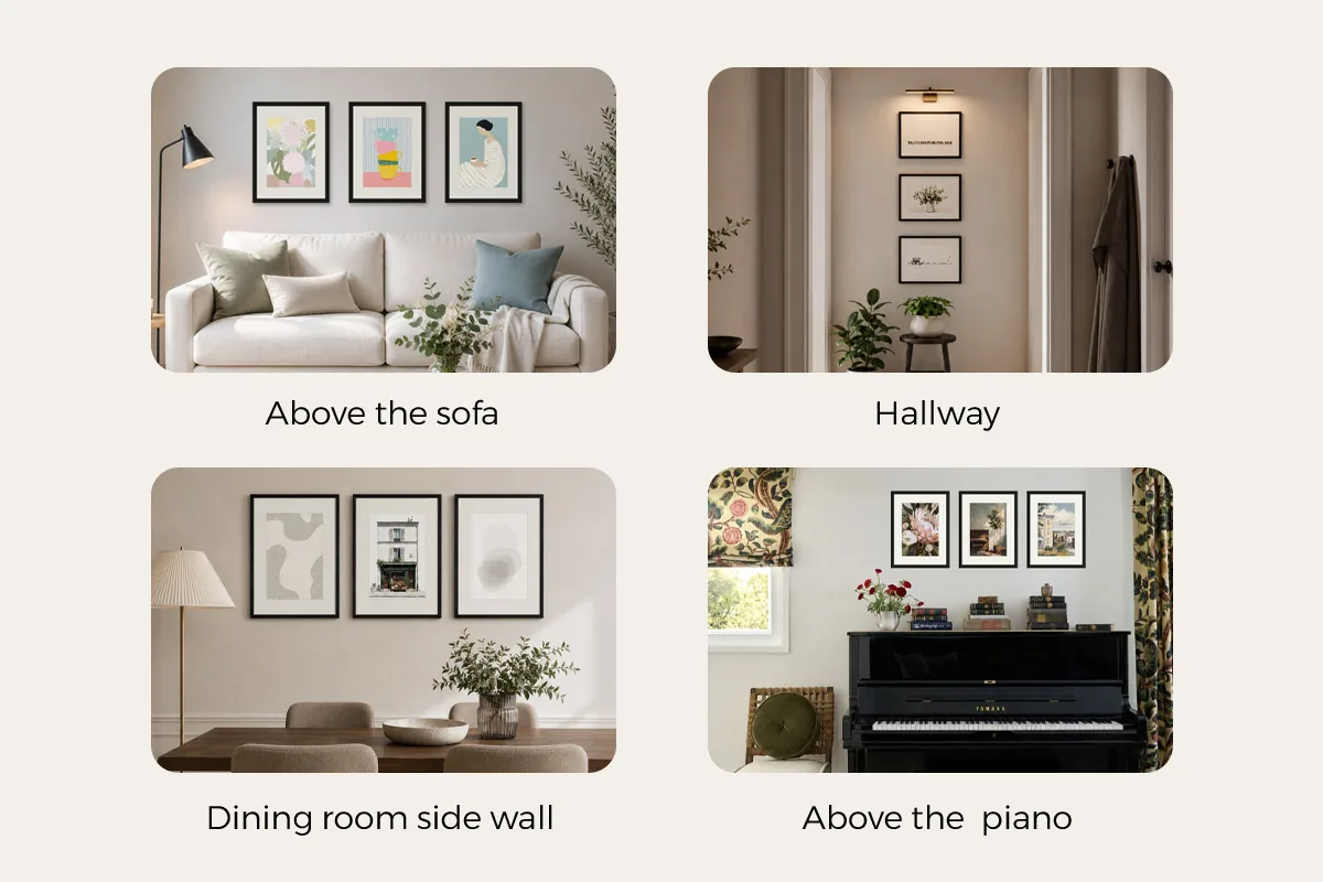 Triptych size by room